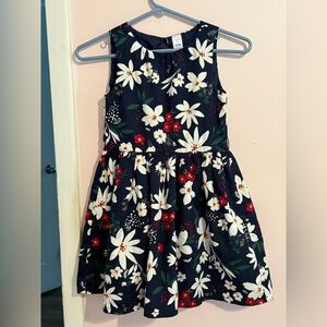 Carter’s Floral Sleeveless Kids Dress - Navy and White